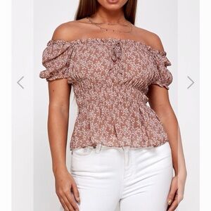 Blush BJ Floral Off-Shoulder Top